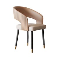Chaises de salle à manger modernes d'intérieur avec accoudoirs, pieds en métal, assise en éponge, gain de place pour petit appartement, salle à manger, usage domestique