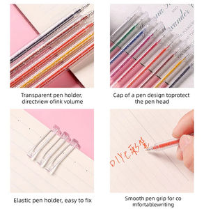 X1028-2 便宜的闪光荧光笔中性笔，促销用墨水金属笔和绘画彩色笔，适合学校书写、涂色 - Product Image 4