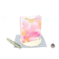 Sac cadeau pour bougie d'anniversaire avec ruban à paillettes et poignée, idéal pour les fournitures de fête d'anniversaire