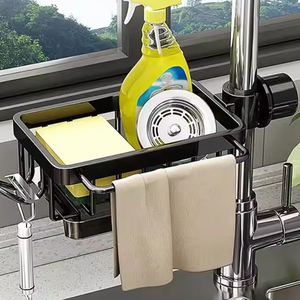 Support de rangement multifonctionnel et réglable pour éponge, détachable, pour robinet d'évier de cuisine - Product Image 6
