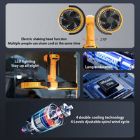 Ventilateur de camping rechargeable YONGYUAN 8000mAh avec lumière nocturne, crochet de suspension, affichage numérique pour une utilisation portable en extérieur