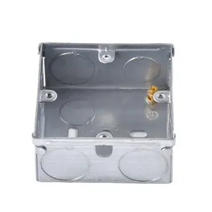 Electrical Concealed Box Metal Junction Box 3x3 Back Box Galvanized Steel Sheet IP65 25/35/47mm 0.5-1.2mm 3*3/3*6mm