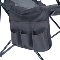 Fauteuil de Pêche Pliant Portable d'Extérieur avec Accoudoir Rembourré, Sac de Rangement et Porte-Gobelet – Chaise de Camping/Plage/Pêche de Type Lune