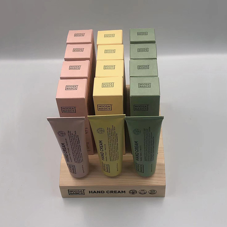 Apache Modern Wood Hand Cream Display Stand with Customizable Size & Color for Cosmetic Stores — view 5