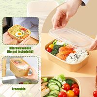 Contenants jetables compostables pour la préparation des repas, les fêtes, vente en gros de boîtes alimentaires, grands bols en papier kraft recyclables avec couvercles