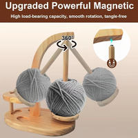 Support de fil à crocheter en bois personnalisé avec rotation magnétique, rangement pour crochets et grand support pour pelotes de laine