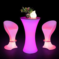 Tabouret de bar moderne lumineux à LED, non pliable, avec changement de couleur RGB, éclairage IP65 étanche, télécommande, en PE écologique