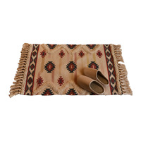 Style nordique Ins coton lin frange tissé tapis de sol chambre tapis de pied Simple moderne fait à la Machine tapis
