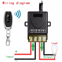 1 récepteur et 3 télécommandes 433 MHz RF télécommande AC 220V 30A 1CH relais récepteur pour lumière automatique LED
