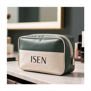 Bolsas de Cosméticos de Viaje con Cierre de Cuero PU <span class=keywords><strong>ISEN</strong></span>, Bolsa de Maquillaje Portátil, Bolsa para Productos de Cuidado de la Piel, Resistente al Agua, Gran Capacidad - Product Image 1