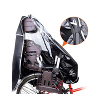 Siège arrière portable pour vélo pour enfant, imperméable, coupe-vent, en polyester PVC, avec fenêtre transparente, auvent, pliable, léger, tout-en-un