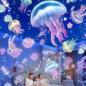 Robot Máy Chiếu Bầu Trời Đầy Sao Đèn Ngủ Có Nhạc USB Sạc Xoay Đèn LED Nhiều Màu Sắc Ngôi Sao Quà Tặng Cho Bé - Product Image 3