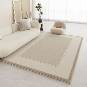 Tapis moderne Jinrui, rectangulaire, crème, à poils longs, antidérapant, pour salon, chambre à coucher, nouveau style 2024 - Product Image 1