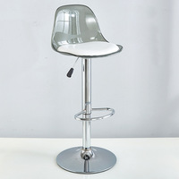 Tabourets de bar pivotants modernes avec dossier transparent, hauteur réglable, pour la maison, la cuisine et la salle à manger, structure en acier