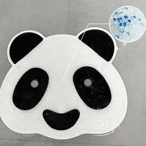 Cute Panda Bath Mat Safety Suction Cup Bathroom Back Foot Massage Anti Slip Silicone Bath Mat With Strong Suction Cups