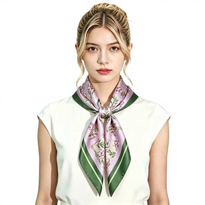 Foulard carré en soie imprimé sur mesure de haute qualité pour femme, bandeau de luxe, foulard multifonctionnel quatre saisons, souvenirs de cérémonie - Product Image 5