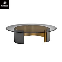 Table basse en acier inoxydable et verre de haute qualité, luxueuse, élégante, design créatif, villa, sur mesure