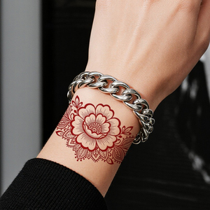 <span class=keywords><strong>Tatuajes</strong></span> Temporales de Henna Coloridos, Pegatinas de <span class=keywords><strong>Tatuajes</strong></span> con Estilo Étnico Geométrico, Tatuaje Impermeable Adecuado para <span class=keywords><strong>la</strong></span> Parte Posterior de <span class=keywords><strong>la</strong></span> Mano, <span class=keywords><strong>Muñeca</strong></span> y Brazo - Product Image 4