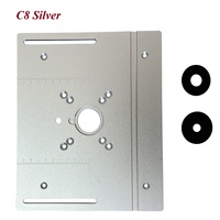 Plaque d'insertion pour table de fraisage C8 en aluminium, système de table de fraisage avec guide et butée pour le travail du bois, pour banc de travail de fraisage inversé