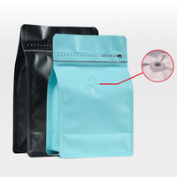 Sac à café en papier kraft de 1/4 lb pochette debout sacs d'emballage en poudre de grains de café valve de 12 oz sous vide pour café