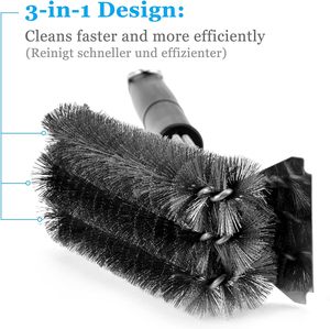 Cepillo Raspador de Acero Inoxidable de 18 Pulgadas, Extra Fuerte, con Triple Cepillo de Plástico para Limpieza de Parrillas de <span class=keywords><strong>Gas</strong></span>/Carbón - Product Image 4