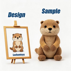 Leehom <span class=keywords><strong>Orsetto</strong></span> <span class=keywords><strong>Amigurumi</strong></span> Marrone Seduto Lavorato a Mano all'Uncinetto, Peluche, Giocattolo Personalizzato OEM, per Baby Shower - Product Image 4
