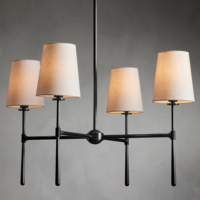 Table à manger personnalisée Rhodes 28 lustre rond en tissu suspension simple pour salon ferme moderne
