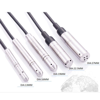 Transmetteur/Capteur de niveau submersible en acier inoxydable de petit diamètre 16 mm, précision 0,25 %, portée 200 m H2O pour la mesure de niveau