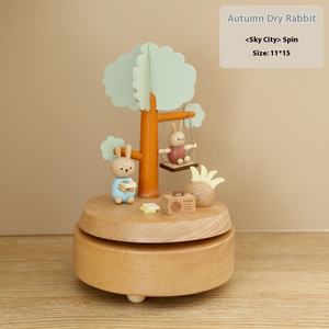 Boîte à Musique en <span class=keywords><strong>Bois</strong></span> Massif Fait Main Créative Carrousel Rotatif Huit Tons Sculpture Gravure sur <span class=keywords><strong>Bois</strong></span> Écologique pour Anniversaire d'Enfant - Product Image 4