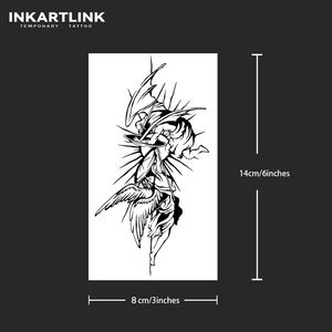 INKARTLINK Pegatina de Tatuaje Ángel y Demonio Batalla del Bien y el Mal Arcángel Miguel Gótico Épico Herbal 15 Días Arte Corporal a Granel - Product Image 4