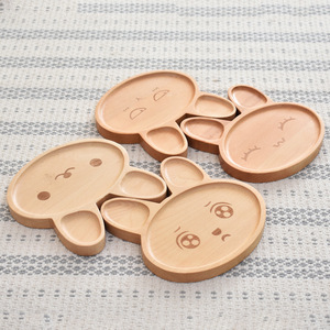 Bandeja Infantil de Madera de Haya con Forma de Conejo de Dibujos Animados, 2 cm de Grosor, con Superficie Pintada Transparente - Product Image 5