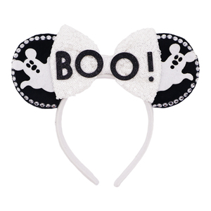 Serre-tête Charmant Oreilles de Souris d'Halloween, Bandeau Fantôme, Nœud à Paillettes, Cerceau à Cheveux, Coiffe Mh064 - Product Image 2