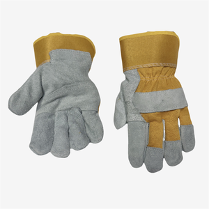 Guantes deportivos de cuero dividido de cuero de vaca de alto rendimiento Guantes de soldadura de protección de manos de seguridad industrial - Product Image 1
