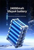 Batterie solaire portable 100W à charge rapide 24000mAh LiFePO4 avec chargeur solaire LED, station d'alimentation pour téléphone portable