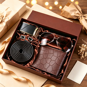 Set Regalo Personalizzato per <span class=keywords><strong>Uomo</strong></span> <span class=keywords><strong>con</strong></span> <span class=keywords><strong>Cintura</strong></span> e <span class=keywords><strong>Portafoglio</strong></span> Automatici, Basso MOQ, Ideale per Anniversari e Omaggi Aziendali - Product Image 2