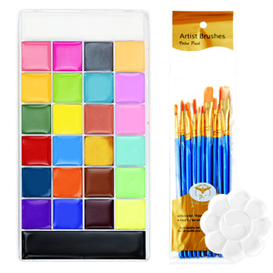 Palette de peinture corporelle à base d'huile de 20, 26 ou 12 couleurs avec pinceau pour maquillage artistique corporel de scène et d'Halloween - Product Image 4