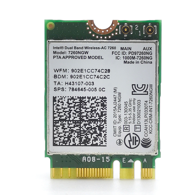 Intel 7260NGW 7260AC 5G Dual Band 1200M NGFF WiFi Card for Laptop 1200Mbps M.2 Wireless Network Adapter