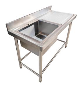 Évier utilitaire extérieur à cuve unique, autoportant, en acier inoxydable 304/201, avec pieds carrés, pour hôtel, cuisine commerciale, poste de travail - Product Image 4