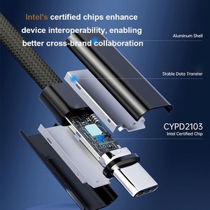 Câble USB-C vers USB-C PD 240W 16K 1,5m 80 Gbit/s <span class=keywords><strong>Thunderbolt</strong></span> 5, câble vidéo de charge rapide en nylon avec blindage pour ordinateur - Product Image 3