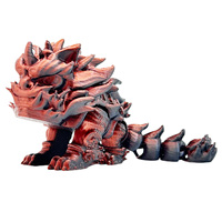 Figurine de lion porte-bonheur imprimée en 3D en PLA, thème animal, décoration du Nouvel An chinois, ornement traditionnel, décoration de bureau