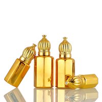 Bouteille de Parfum Mini en Verre Recyclable 3ml 6ml 9ml 12ml, Carrée, pour Huile Essentielle, Parfum Musc Or de Dubaï, à Bille, Vaporisateur