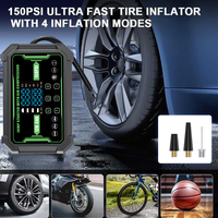 Démarreur portable 6 en 1 avec compresseur d'air 150 PSI, booster de batterie de voiture et gonfleur de pneus