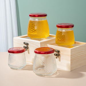 Bocaux en verre de haute qualité pour miel, de qualité alimentaire, à large ouverture, 150 ml, petits et ronds, pour nid d'oiseau, avec couvercle métallique, vente en gros - Product Image 2