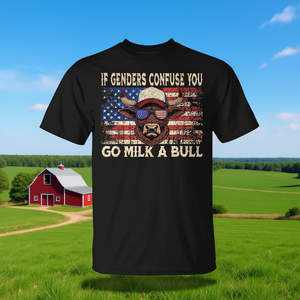 Si los géneros te confunden, vete a acariciar a un toro, camiseta americana con bandera de Estados Unidos - Product Image 3