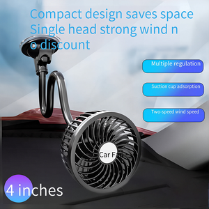 Summer New <b>Portable</b> Truck Universal Suction Cup 12V High-Speed 4-Inch Two-Speed Car Fan with Strong Wind Power - Product Image 1