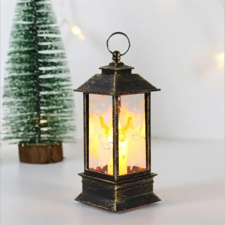 Christmas Decorations for Home Christmas Flame Lantern Santa Decoration LED Luminous Ornament Candlestick Lamp