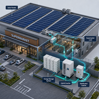 Système de stockage d'énergie par batterie (BESS) 80 kW 100 kW, système d'alimentation de secours hybride solaire pour les applications industrielles et commerciales