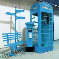Cabine téléphonique londonienne moderne en fer pour décoration de mariage avec design détachable artificiel - Nouvelle Arrivée