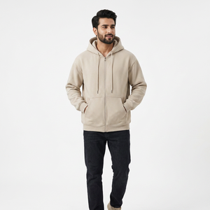 Sudadera con Capucha Personalizada para Hombre, de Invierno, Alta Calidad, Tallas Grandes, Color Sólido, Corte Regular, con Cremallera, Impermeable, Poliéster/Algodón - Product Image 1