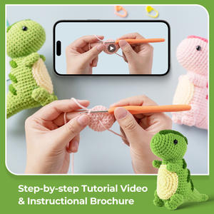 Hot Sale Custom ized Animal Crochet Stricks pielzeug für Babys Material Tasche Hand DIY Stricken mit Englisch Video-<span class=keywords><strong>Tutorial</strong></span> - Product Image 3